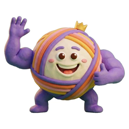 Gribouille démêlé, souriant, qui fait coucou